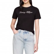 Tommy Hilfiger T-Shirt Script Regular Crew Neck-Nos Black