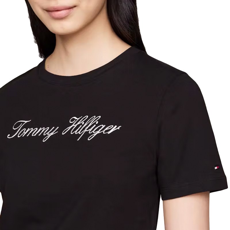Tommy Hilfiger T-Shirt Script Regular Crew Neck-Nos Black