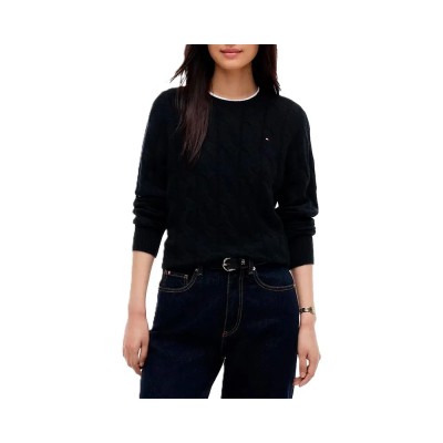 Tommy Hilfiger Sweater Soft Wool Cable-Black Tommy Hilfiger Sweater Soft Wool Cable-Black