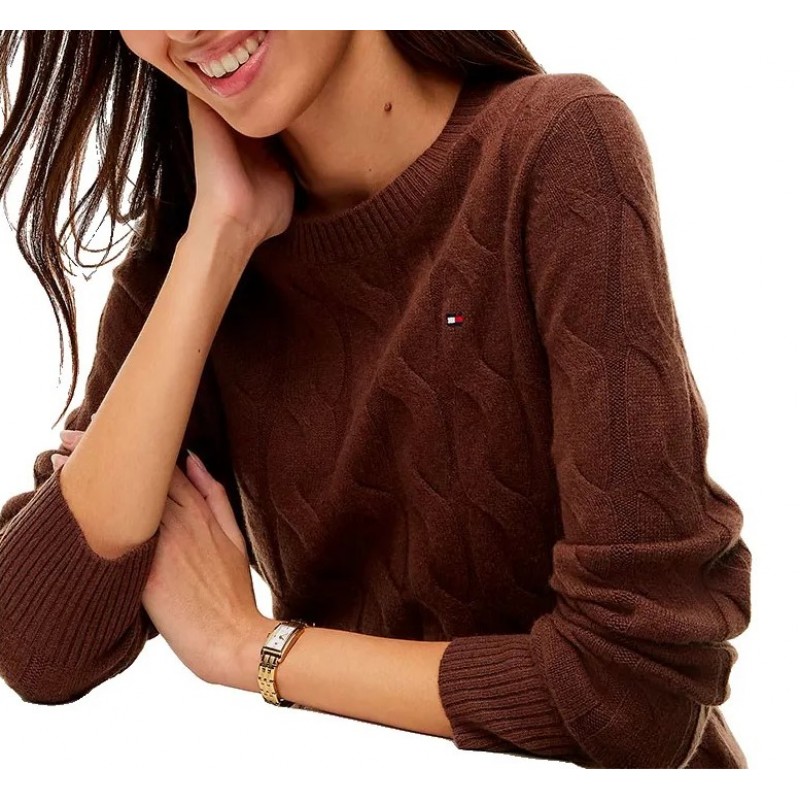 Tommy Hilfiger Sweater Soft Wool Cable-Legacy Brown Tommy Hilfiger Sweater Soft Wool Cable-Legacy Brown