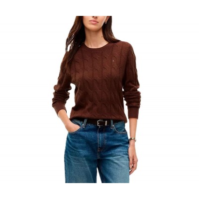 Tommy Hilfiger Sweater Soft Wool Cable-Legacy Brown Tommy Hilfiger Sweater Soft Wool Cable-Legacy Brown