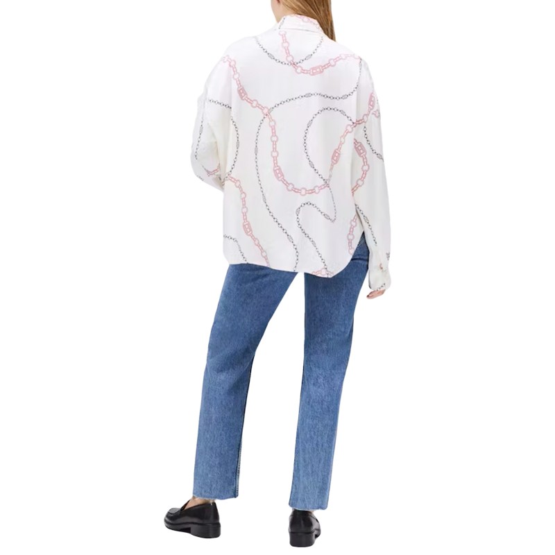 Tommy Hilfiger Blouse Bow Long Sleeve-Flag Chain Wave/Calico Tommy Hilfiger Blouse Bow Long Sleeve-Flag Chain Wave/Calico