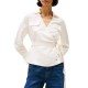 Tommy Hilfiger Blouse Relaxed Fit Linen Blend Wrap-Ivory Petal Tommy Hilfiger Blouse Relaxed Fit Linen Blend Wrap-Ivory Petal