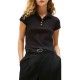 Tommy Hilfiger Polo Shirt Gold-Tone Button-Black