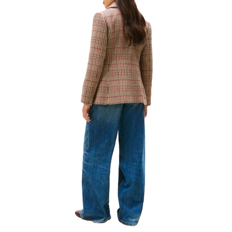 Tommy Hilfiger Jacket Lady Seasonal Texture-Red/Grey Check Tommy Hilfiger Jacket Lady Seasonal Texture-Red/Grey Check