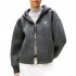 Tommy Hilfiger Hoody Logo Embroidery Zip Thru-Medium Grey Heather