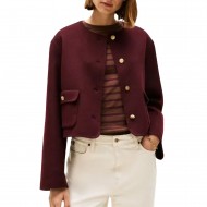 Tommy Hilfiger Jacket Double-Faced Wool Blend-Deep Burgundy