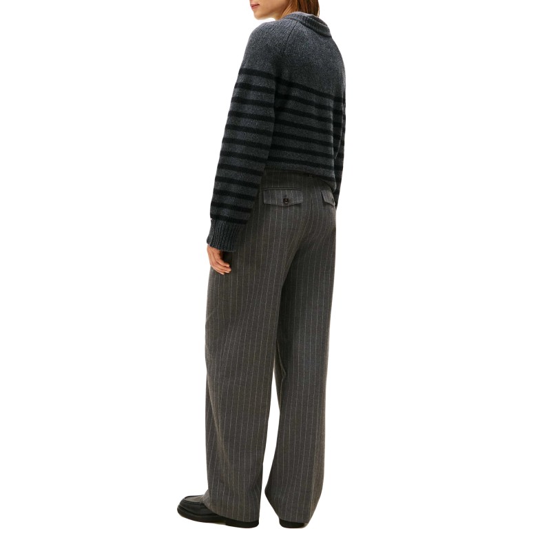 Tommy Hilfiger Tousers Pinstripe Loose Straight-Grey