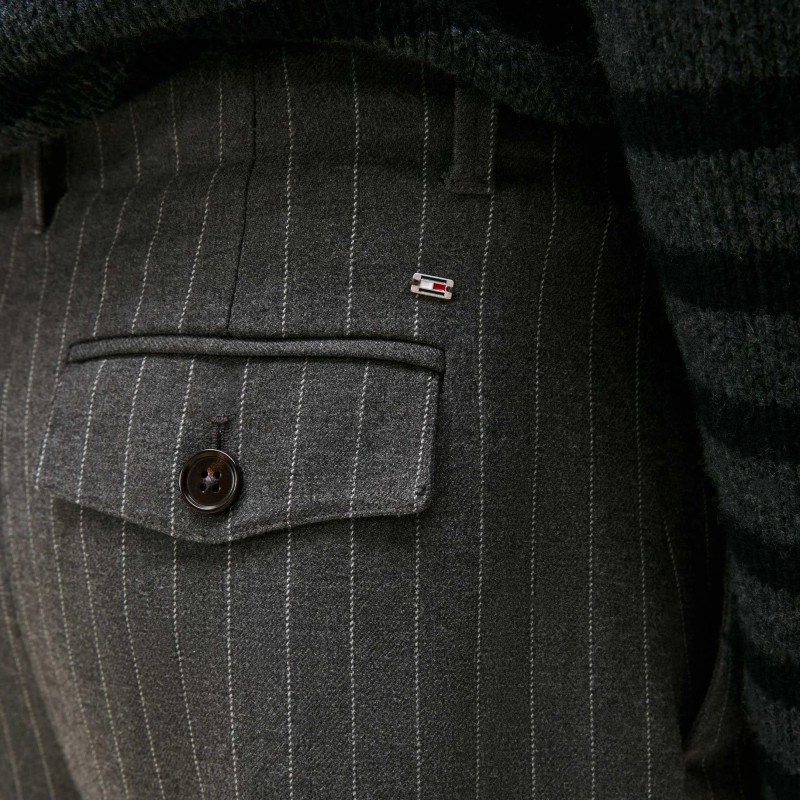Tommy Hilfiger Tousers Pinstripe Loose Straight-Grey