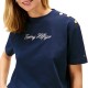 Tommy Hilfiger T-Shirt Gold Button Script Modern-Dark Night Navy