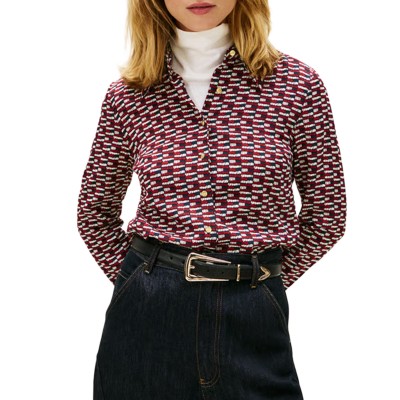 Tommy Hilfiger Shirt Twill-Logo Print Navy