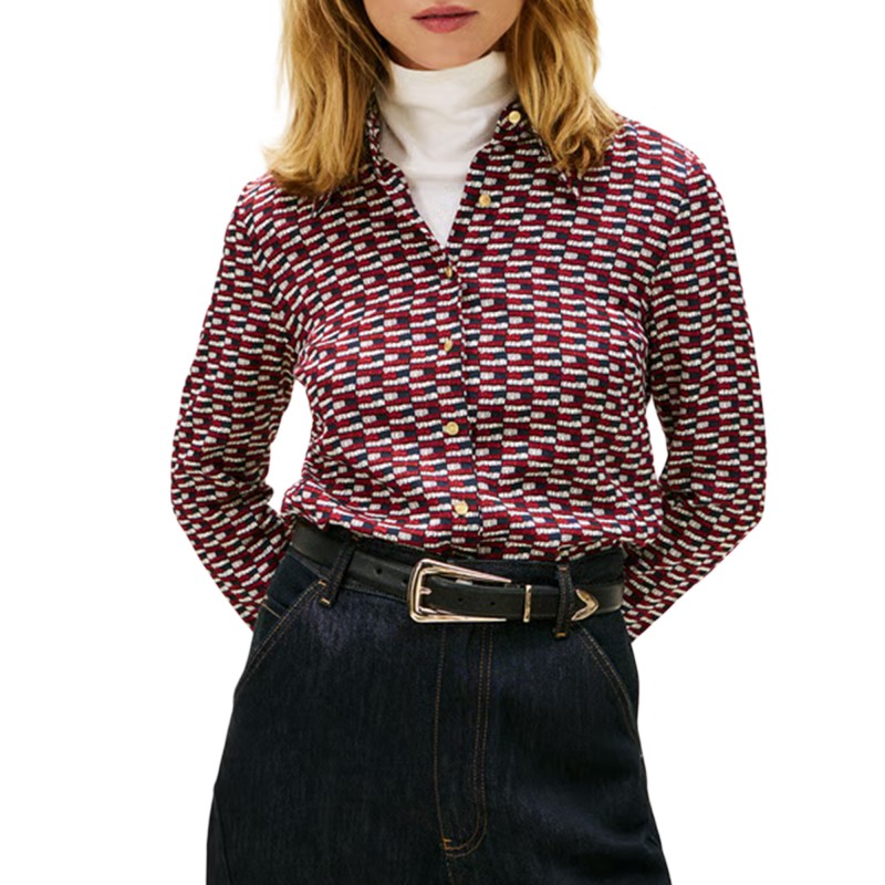 Tommy Hilfiger Shirt Twill-Logo Print Navy Tommy Hilfiger Shirt Twill-Logo Print Navy