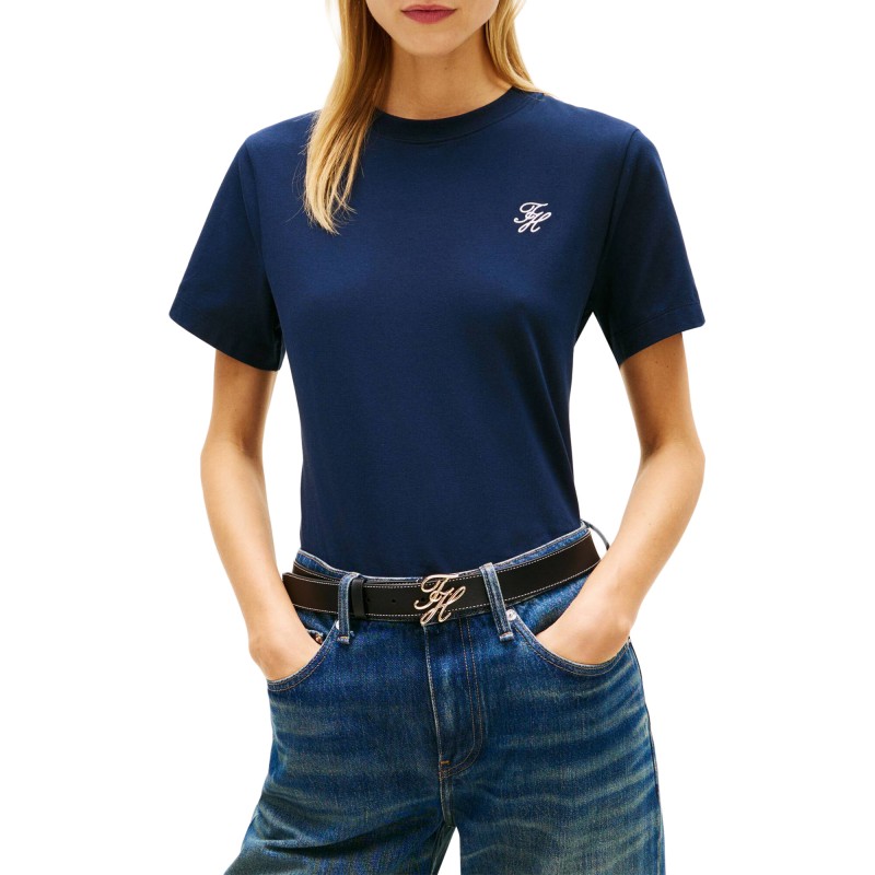 Tommy Hilfiger T-Shirt TH Script Regular-Dark Night Navy
