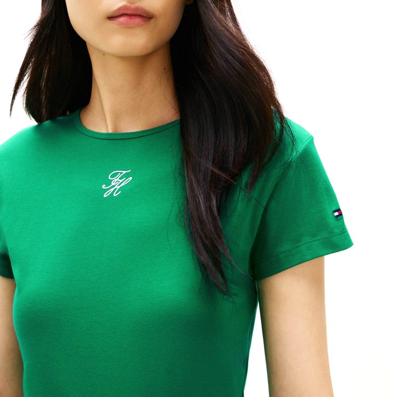 Tommy Hilfiger T-Shirt TH Script-Courtside Green