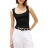 Tommy Hilfiger Tank Top B&W Slim Scoop Neck-Black