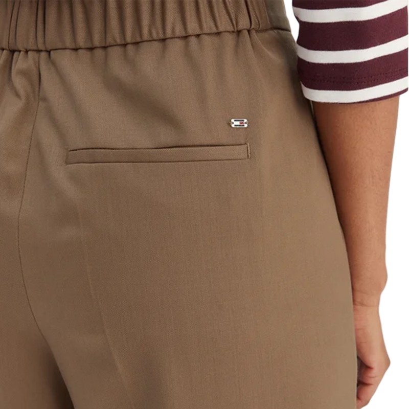 Tommy Hilfiger Trousers Wide Leg Wool Timeless-Nordic Taupe