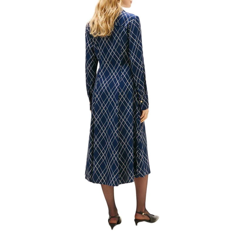 Tommy Hilfiger Dress Midi-Argyle Print Navy