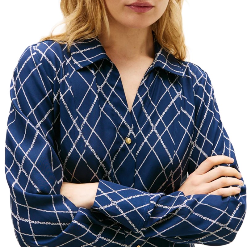 Tommy Hilfiger Dress Midi-Argyle Print Navy