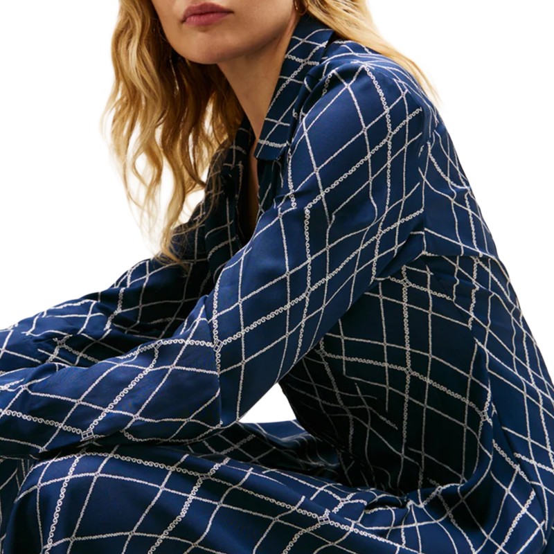 Tommy Hilfiger Dress Midi-Argyle Print Navy