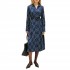 Tommy Hilfiger Dress Midi-Argyle Print Navy