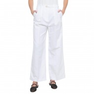 Tommy Hilfiger Trousers Wide Leg Linen Blend-Th Optic White