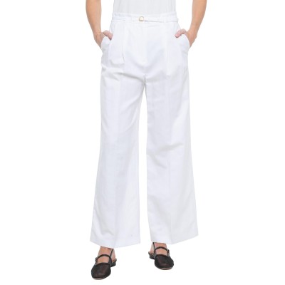 Tommy Hilfiger Trousers Wide Leg Linen Blend-Th Optic White