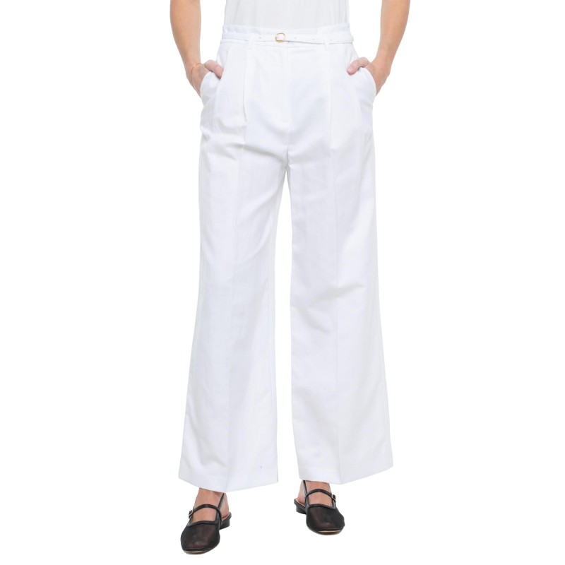 Tommy Hilfiger Trousers Wide Leg Linen Blend-Th Optic White Tommy Hilfiger Trousers Wide Leg Linen Blend-Th Optic White