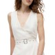 Tommy Hilfiger Dress Midi With Belt-Ivory Silk