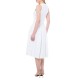 Tommy Hilfiger Dress Midi Hourglass Linen Blend-Th Optic White