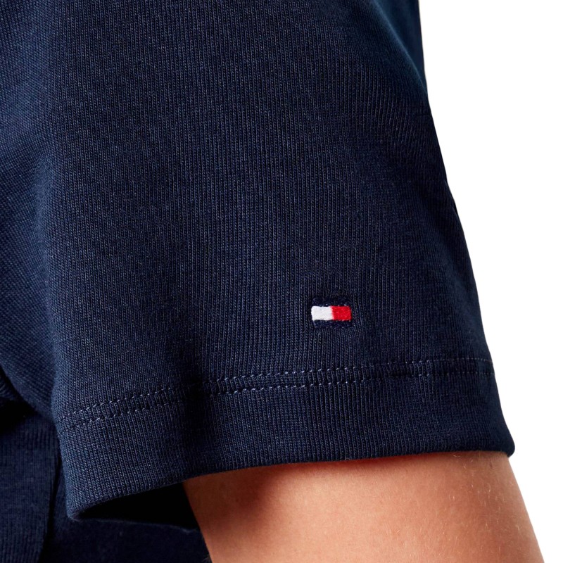 Tommy Hilfiger Polo Shirt Gold Button Slim Fit-Dark Night Navy