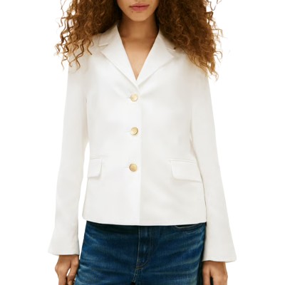 Tommy Hilfiger Blazer Linen Blend Slim-Th Optic White