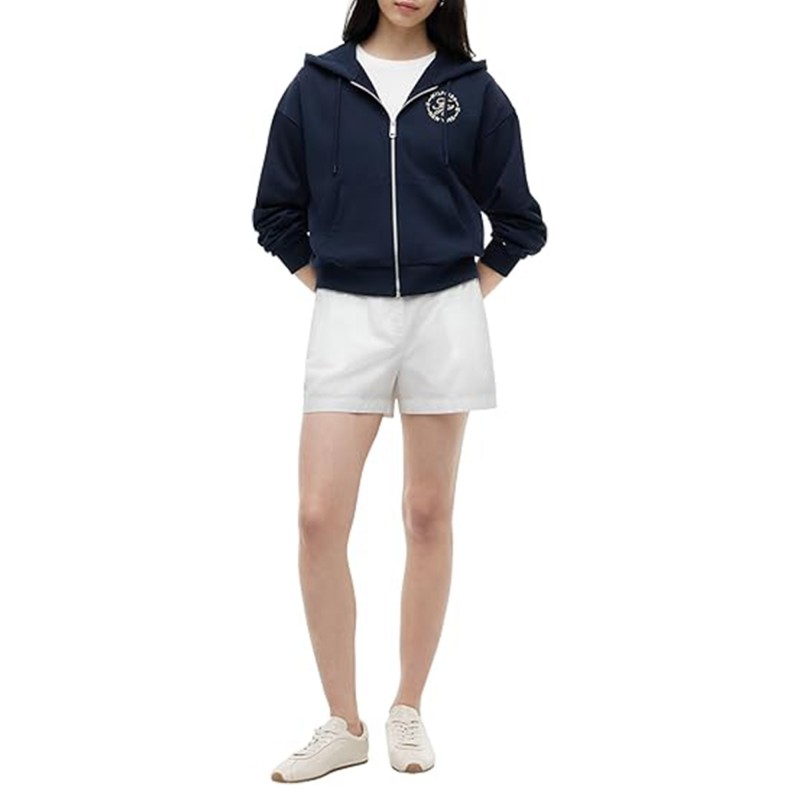 Tommy Hilfiger Hoodie Zip Up TH Roundal Logo-Dark Night Navy Tommy Hilfiger Hoodie Zip Up TH Roundal Logo-Dark Night Navy