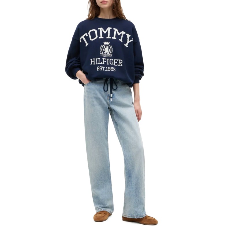Tommy Hilfiger Sweatshirt Varsity Crest Modern-Dark Night Navy Tommy Hilfiger Sweatshirt Varsity Crest Modern-Dark Night Navy