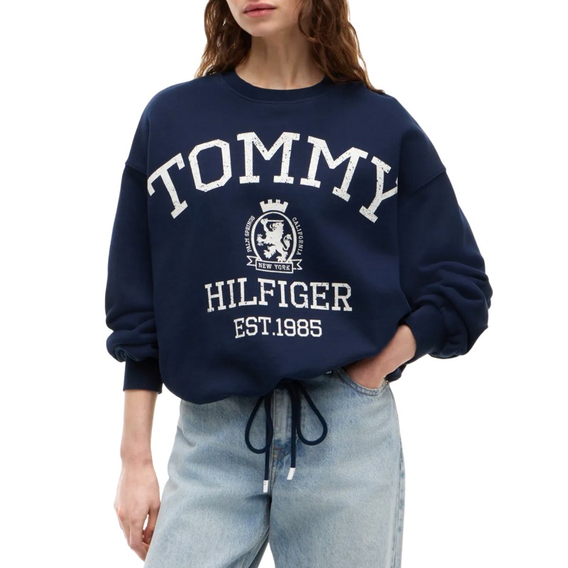 Tommy Hilfiger Sweatshirt Varsity Crest Modern-Dark Night Navy Tommy Hilfiger Sweatshirt Varsity Crest Modern-Dark Night Navy