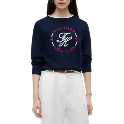 Tommy Hilfiger Sweater Knit Nautical Crew Neck-Dark Night Navy