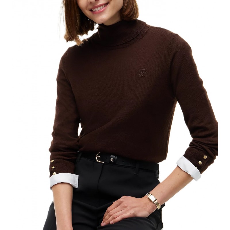Tommy Hilfiger Sweater Turtleneck Merino Regular-Chocolate Tommy Hilfiger Sweater Turtleneck Merino Regular-Chocolate