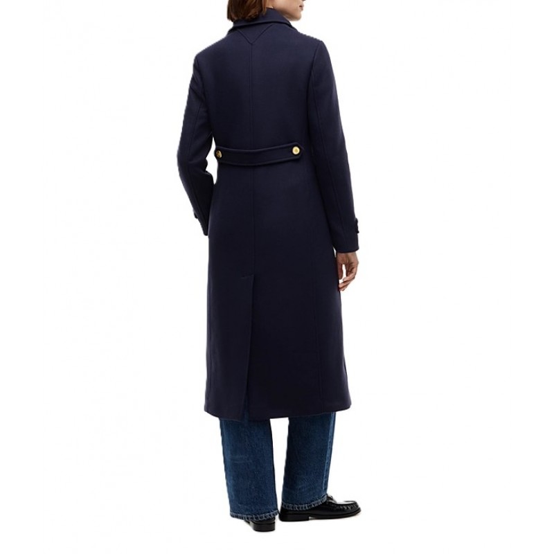Tommy Hilfiger Coat Manteco Wool Blend Double Breasted-Dark Blue Tommy Hilfiger Coat Manteco Wool Blend Double Breasted-Dark Blue