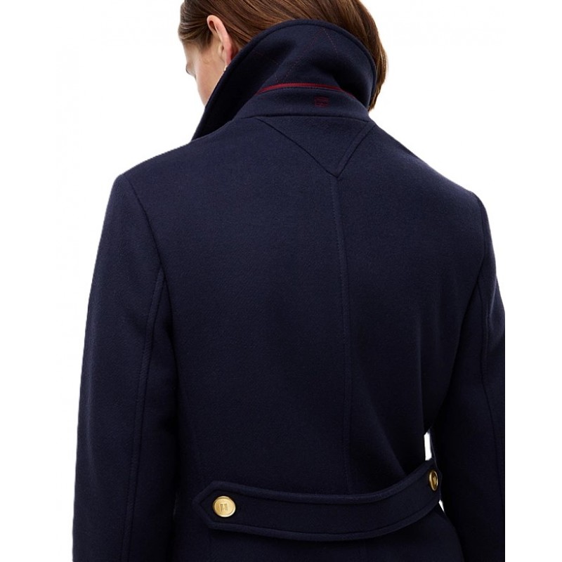Tommy Hilfiger Coat Manteco Wool Blend Double Breasted-Dark Blue Tommy Hilfiger Coat Manteco Wool Blend Double Breasted-Dark Blue
