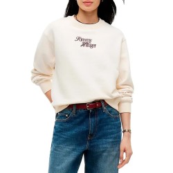 Tommy Hilfiger Sweatshirt Logo Relaxed Terry-Cream