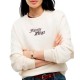 Tommy Hilfiger Sweatshirt Logo Relaxed Terry-Cream Tommy Hilfiger Sweatshirt Logo Relaxed Terry-Cream