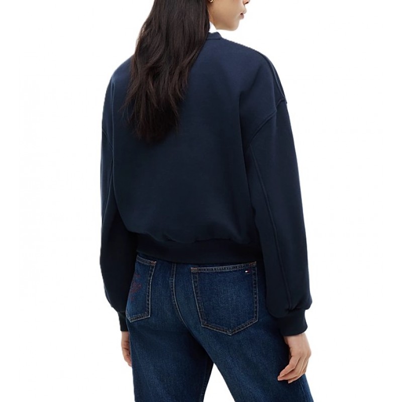 Tommy Hilfiger Sweater Gold Script Fleece-Space Blue Tommy Hilfiger Sweater Gold Script Fleece-Space Blue