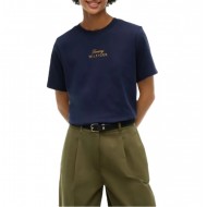 Tommy Hilfiger T-Shirt Gold Script Modern Crew Neck-Space Blue