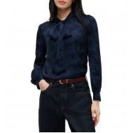 Tommy Hilfiger Shirt Fluid Jacquard Tie Detail-Dark Blue