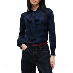 Tommy Hilfiger Shirt Fluid Jacquard Tie Detail-Dark Blue