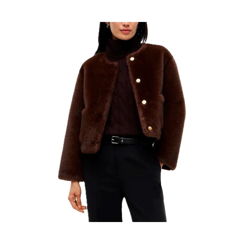 Tommy Hilfiger Jacket Faux Fur-Chocolate Tommy Hilfiger Jacket Faux Fur-Chocolate