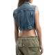 Replay Vest Cropped-Denim Blue Replay Vest Cropped-Denim Blue
