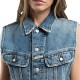 Replay Vest Cropped-Denim Blue Replay Vest Cropped-Denim Blue