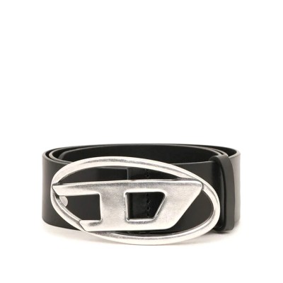 Diesel Leather Belt With D Buckle-Black