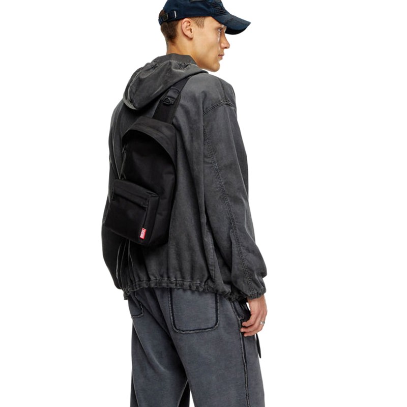 Diesel Sling Backpack In Heavy-Duty Shell-Black