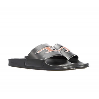 Diesel Pool Slides With Red D Logo-Black/Red